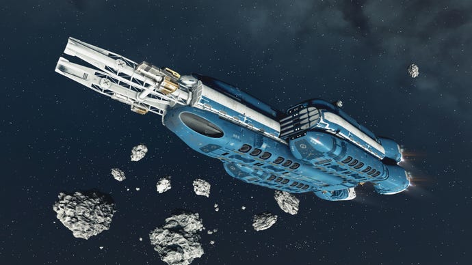 The Narwhal ship in Starfield, in outer space.